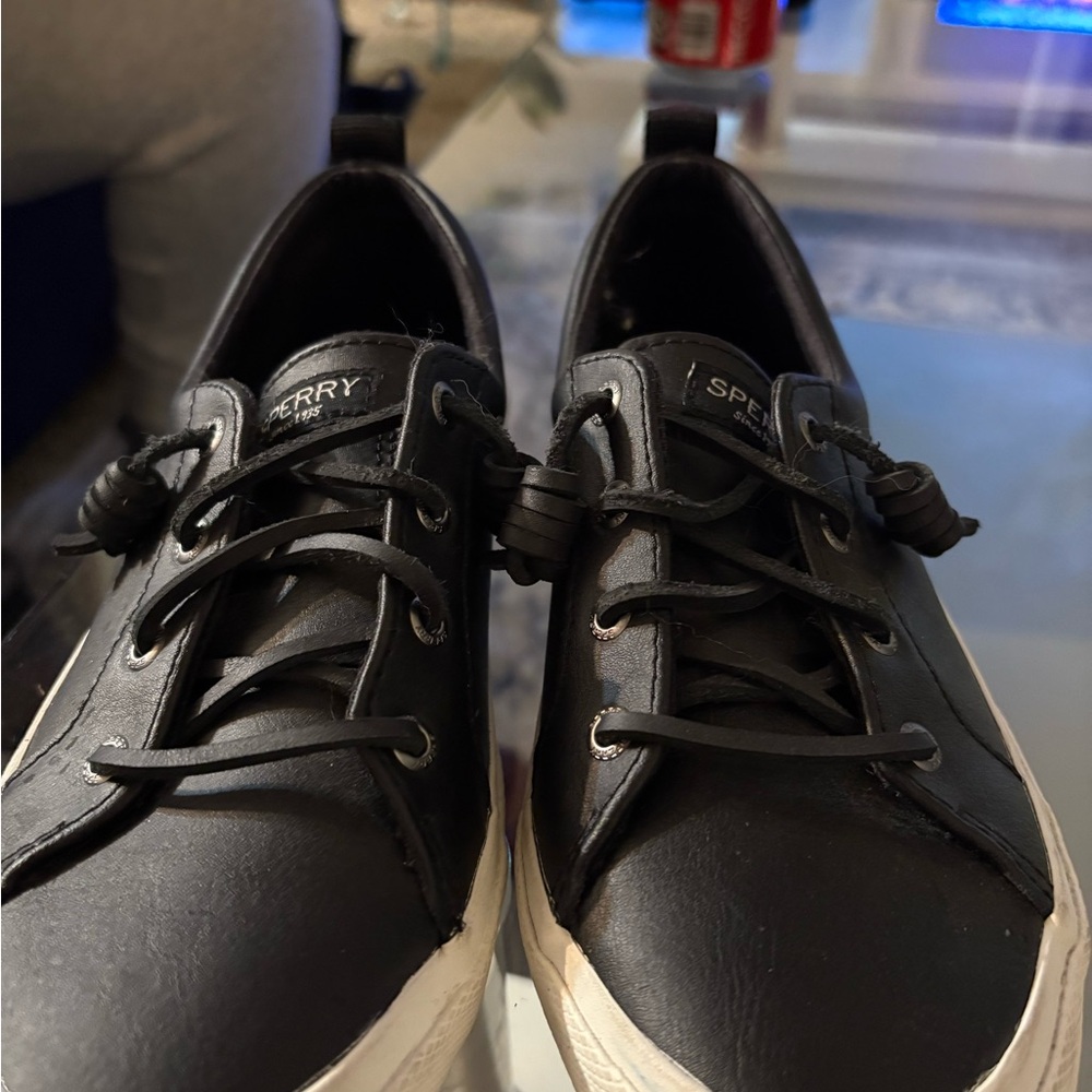 Sperry Black Leather Sneakers